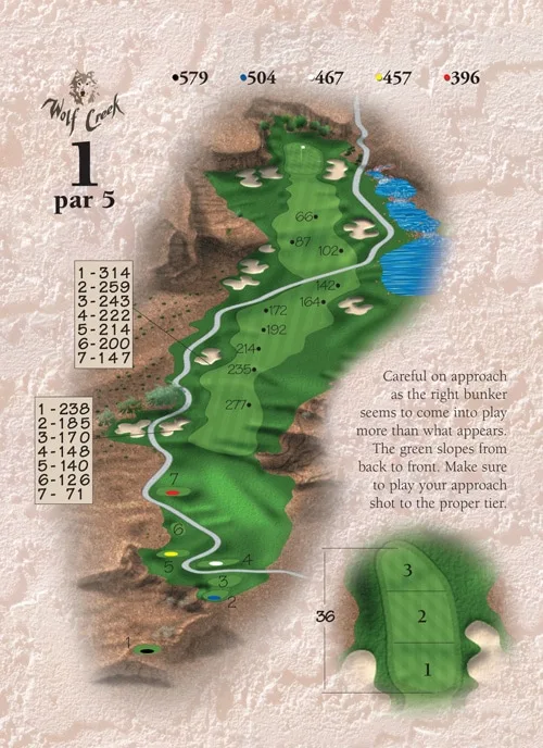 Hole 1 - Wolf Creek Golf - Las Vegas, Nevada - Mesquite Courses